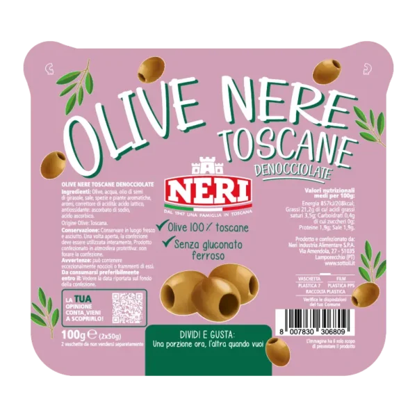 Snack di olive toscane denocciolate