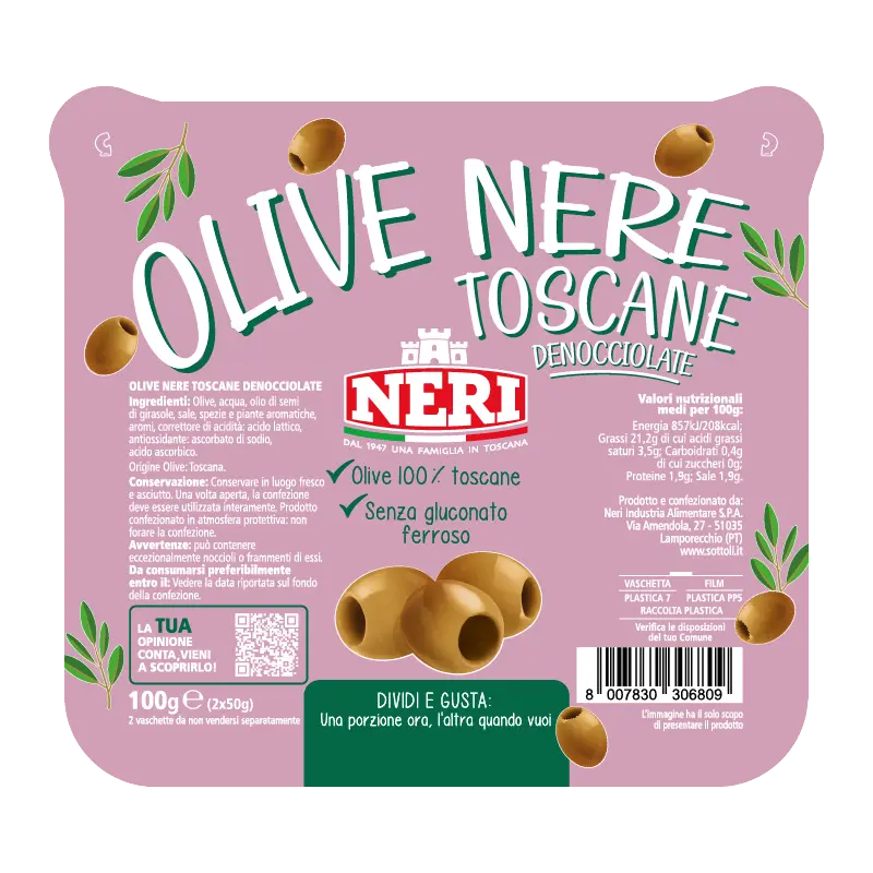 Snack di olive toscane denocciolate