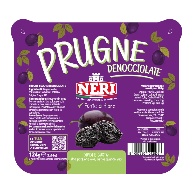 Snack di prugne denocciolate